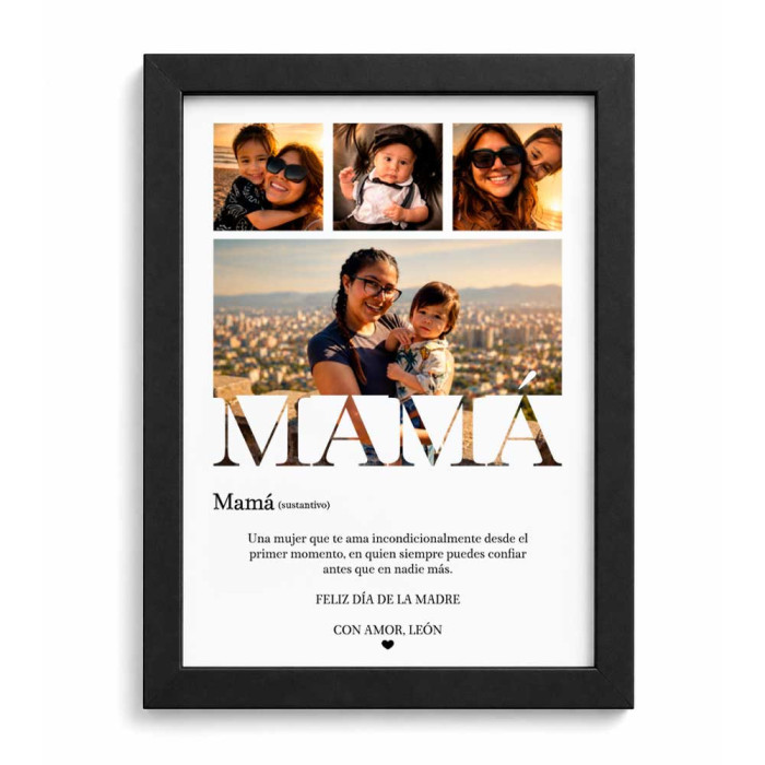 Cuadro para mamá - Diseño diccionario - marco negro