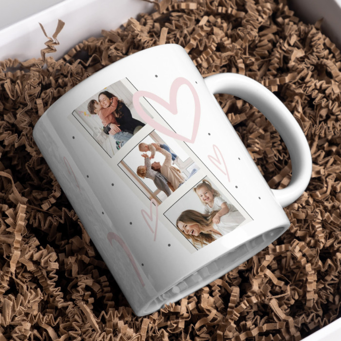 Tazón personalizado para mamá - diseño corazones