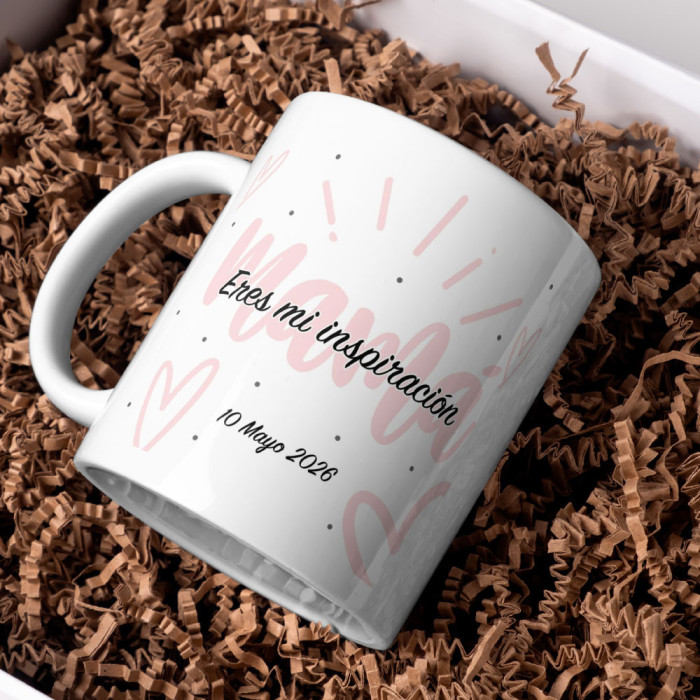 Tazón personalizado para mamá - diseño corazones