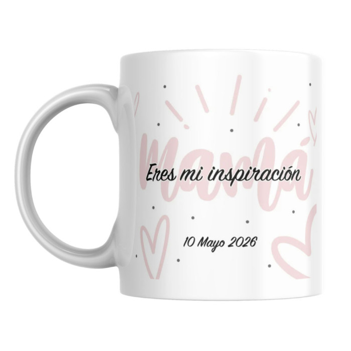Tazón personalizado para mamá - diseño corazones