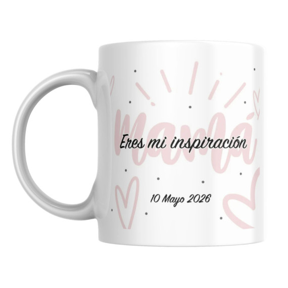 Tazón personalizado para mamá - diseño corazones