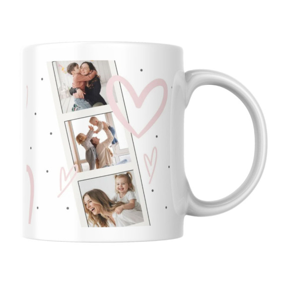 Tazón personalizado para mamá - diseño corazones