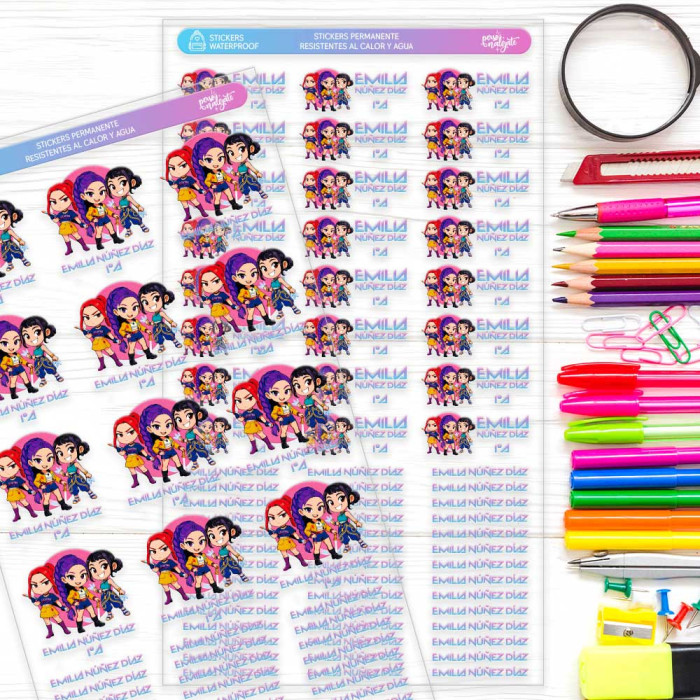 Stickers Escolares Personalizados DTF UV – Resistente al Agua