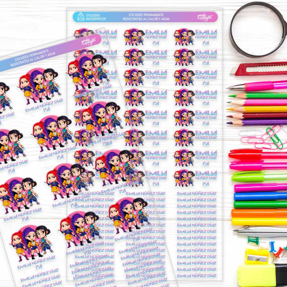 Stickers Escolares Personalizados DTF UV – Resistente al Agua