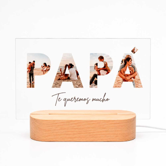 Lámpara Papá - Modelo Fotoletras Horizontal | Personalízate